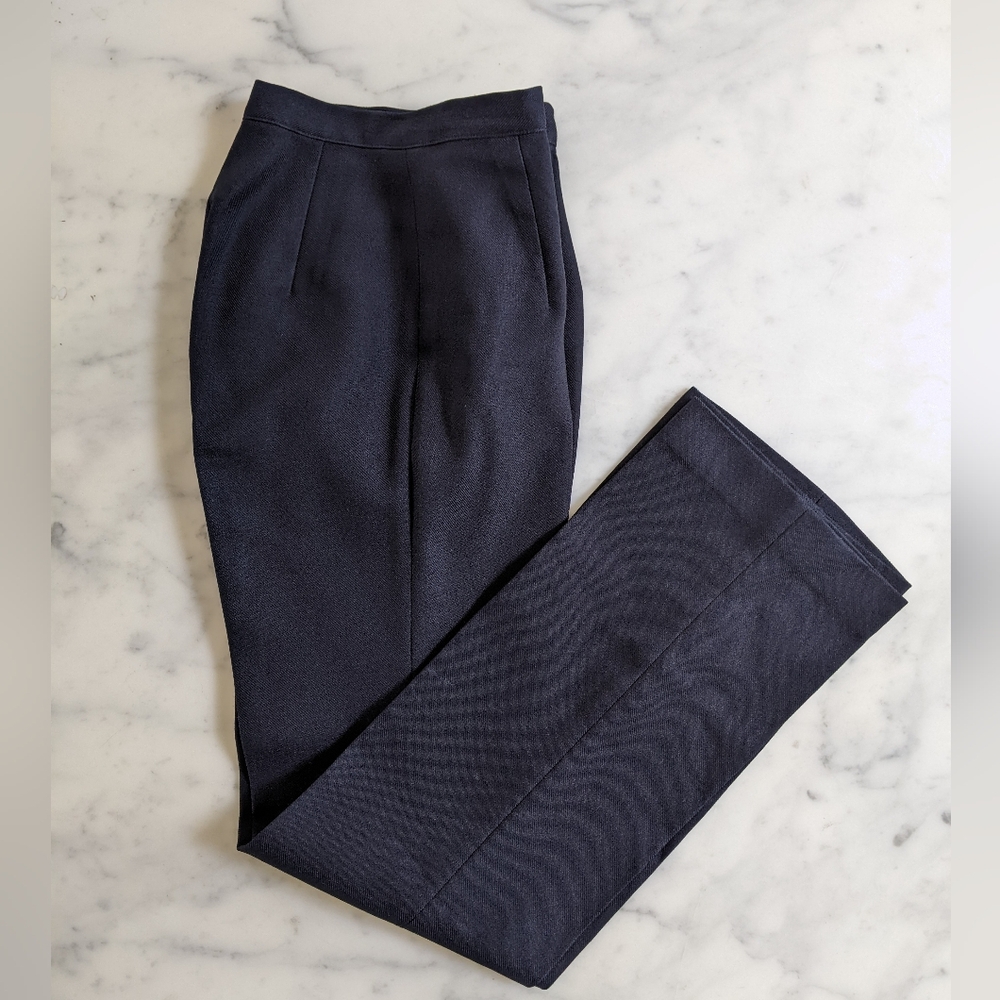 Petite High-Waist Custom-Made Small Waist Black Dress Pants.